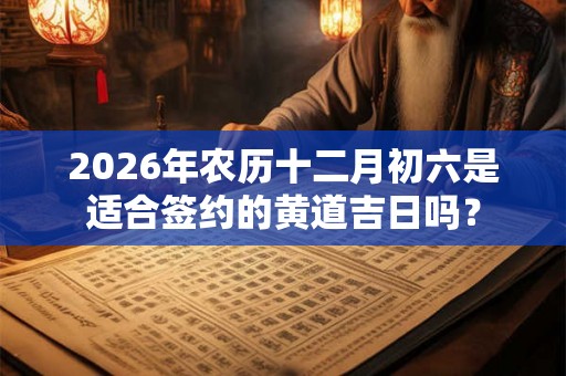 2026年农历十二月初六是适合签约的黄道吉日吗？