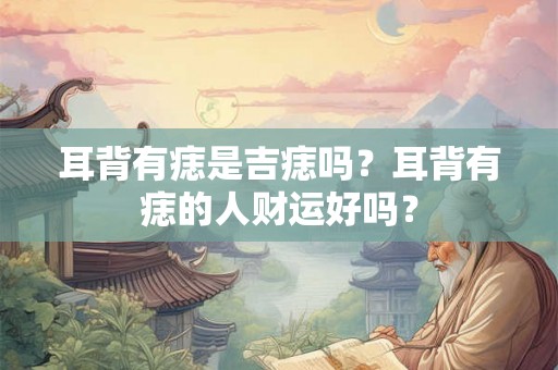 耳背有痣是吉痣吗?耳背有痣的人财运好吗? 耳背有痣是吉痣吗?耳背有痣的人财运好吗?