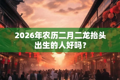 2026年农历二月二龙抬头出生的人好吗？