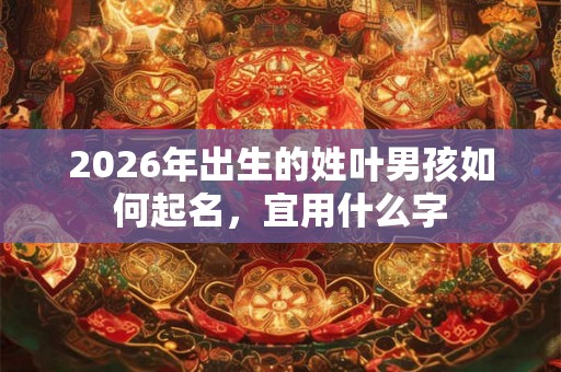 2026年出生的姓叶男孩如何起名，宜用什么字