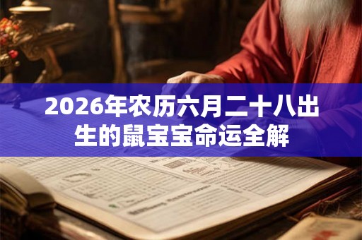 2026年农历六月二十八出生的鼠宝宝命运全解