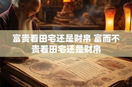 富贵看田宅还是财帛 富而不贵看田宅还是财帛