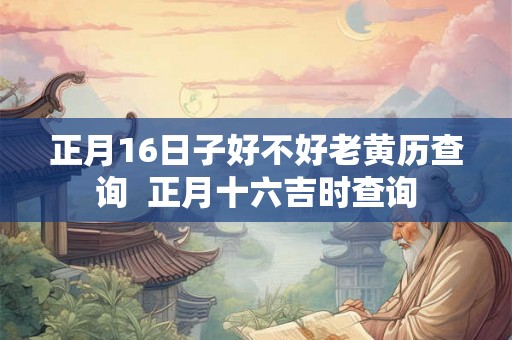 正月16日子好不好老黄历查询  正月十六吉时查询