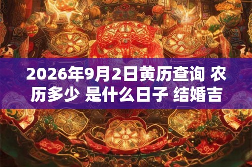 2026年9月2日黄历查询 农历多少 是什么日子 结婚吉时