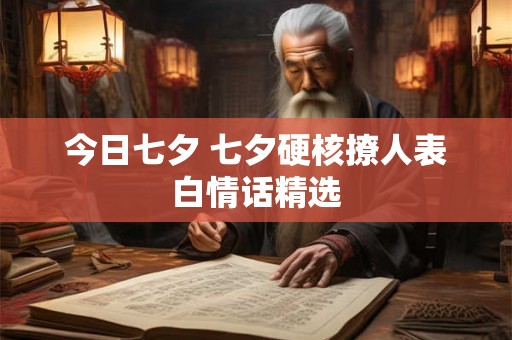 今日七夕 七夕硬核撩人表白情话精选 今日七夕 七夕硬核撩人表白情话精选