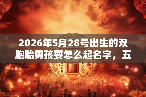 2026年5月28号出生的双胞胎男孩要怎么起名字，五行属什么