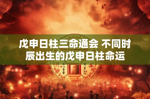 戊申日柱三命通会 不同时辰出生的戊申日柱命运
