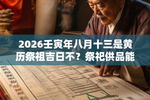 2026壬寅年八月十三是黄历祭祖吉日不？祭祀供品能吃不
