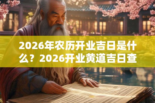 2026年农历开业吉日是什么？2026开业黄道吉日查询