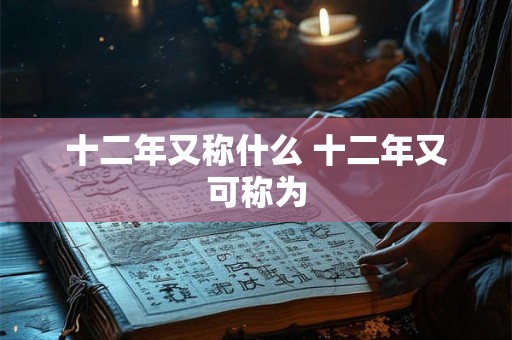 十二年又称什么 十二年又可称为 十二年又称什么 十二年又可称为