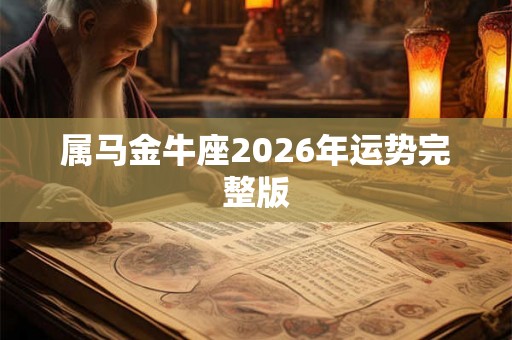 属马金牛座2026年运势完整版