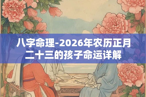 八字命理-2026年农历正月二十三的孩子命运详解