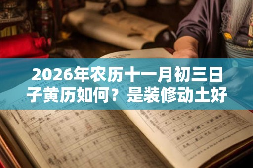 2026年农历十一月初三日子黄历如何？是装修动土好日子吗？