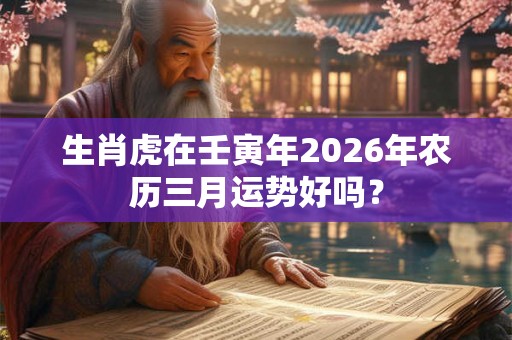 生肖虎在壬寅年2026年农历三月运势好吗？
