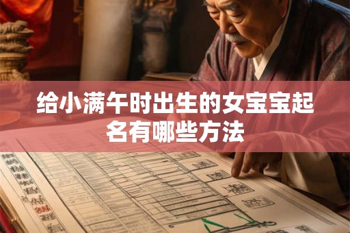 给小满午时出生的女宝宝起名有哪些方法