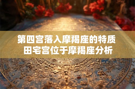 第四宫落入摩羯座的特质 田宅宫位于摩羯座分析