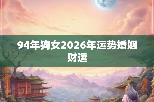 94年狗女2026年运势婚姻财运