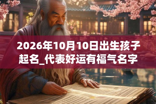 2026年10月10日出生孩子起名_代表好运有福气名字