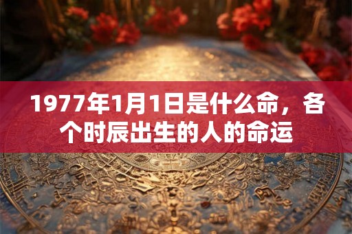1977年1月1日是什么命，各个时辰出生的人的命运