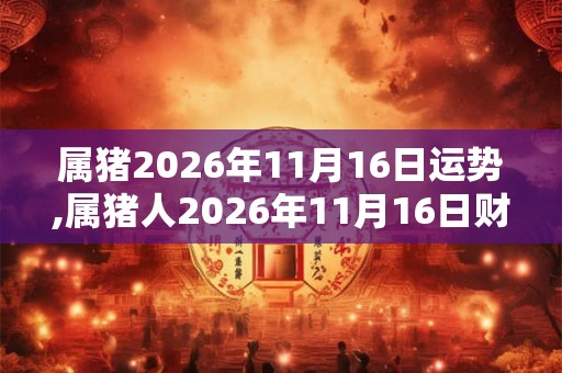 属猪2026年11月16日运势,属猪人2026年11月16日财运,生肖猪2026年11月16日运势