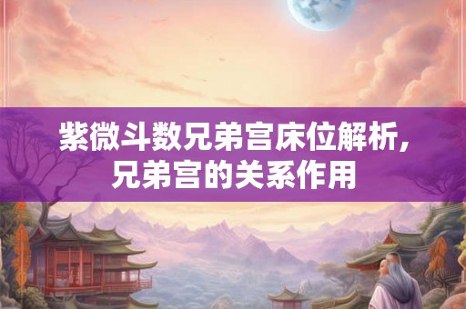 紫微斗数兄弟宫床位解析,兄弟宫的关系作用