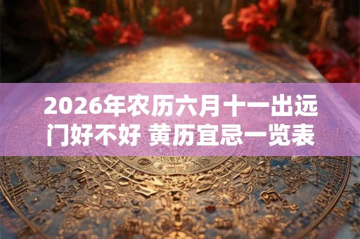 2026年农历六月十一出远门好不好 黄历宜忌一览表
