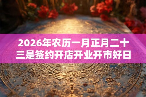 2026年农历一月正月二十三是签约开店开业开市好日子吗？