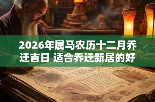 2026年属马农历十二月乔迁吉日 适合乔迁新居的好日子