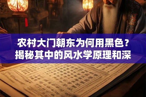 农村大门朝东为何用黑色？揭秘其中的风水学原理和深层含义