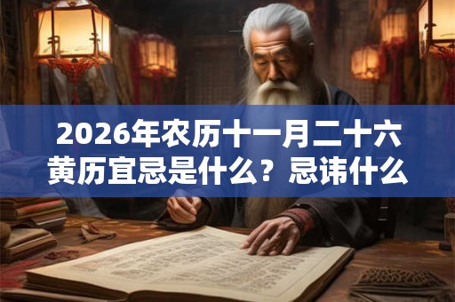 2026年农历十一月二十六黄历宜忌是什么？忌讳什么？