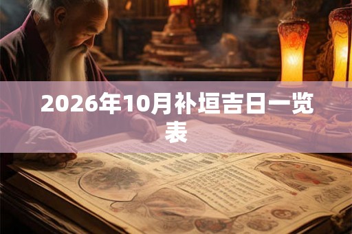 2026年10月补垣吉日一览表