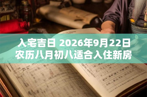 入宅吉日 2026年9月22日农历八月初八适合入住新房吗