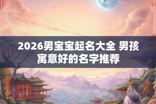 2026男宝宝起名大全 男孩寓意好的名字推荐 2026男宝宝起名大全 男孩寓意好的名字推荐