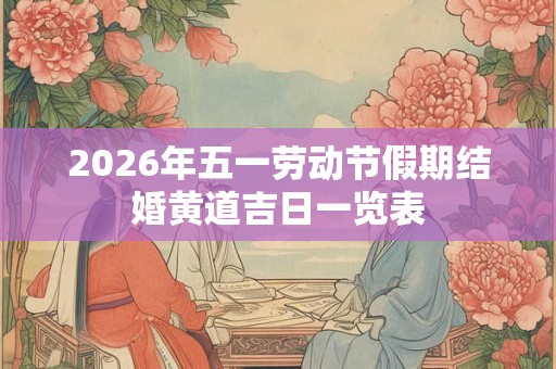 2026年五一劳动节假期结婚黄道吉日一览表 2026年五一劳动节假期结婚黄道吉日一览表