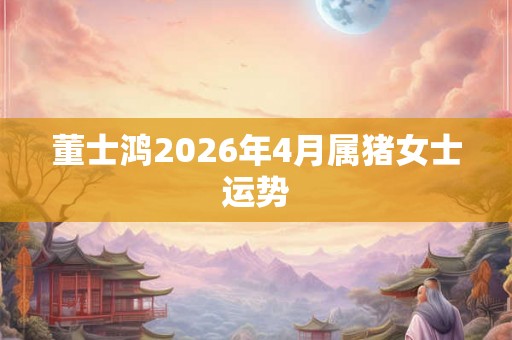 董士鸿2026年4月属猪女士运势