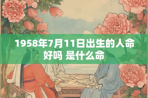 1958年7月11日出生的人命好吗 是什么命