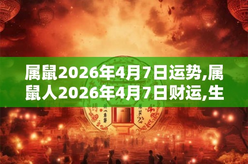 属鼠2026年4月7日运势,属鼠人2026年4月7日财运,生肖鼠2026年4月7日运势