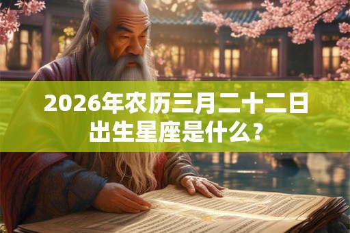2026年农历三月二十二日出生星座是什么？