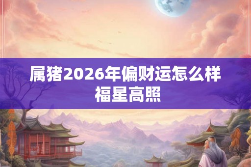 属猪2026年偏财运怎么样 福星高照