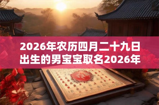 2026年农历四月二十九日出生的男宝宝取名2026年