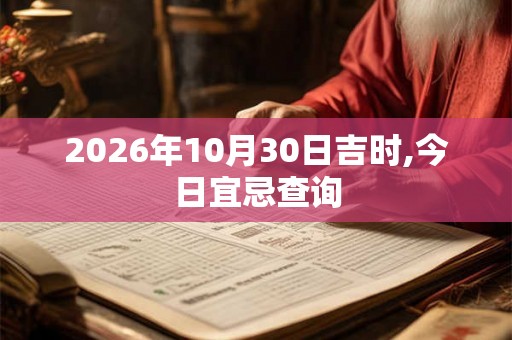 2026年10月30日吉时,今日宜忌查询