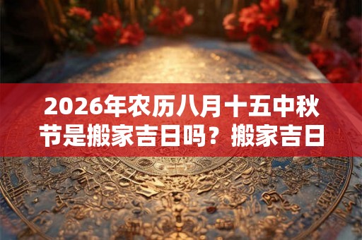 2026年农历八月十五中秋节是搬家吉日吗？搬家吉日怎么选？