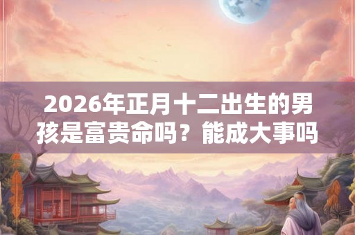2026年正月十二出生的男孩是富贵命吗?能成大事吗? 2026年正月十二出生的男孩是富贵命吗?能成大事吗?