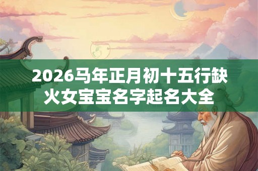 2026马年正月初十五行缺火女宝宝名字起名大全