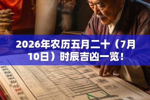 2026年农历五月二十（7月10日）时辰吉凶一览！
