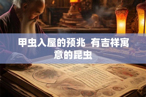 甲虫入屋的预兆  有吉祥寓意的昆虫