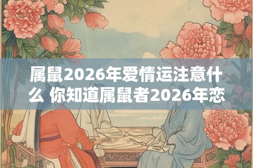 属鼠2026年爱情运注意什么 你知道属鼠者2026年恋爱需要注意什么吗
