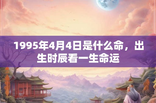 1995年4月4日是什么命，出生时辰看一生命运