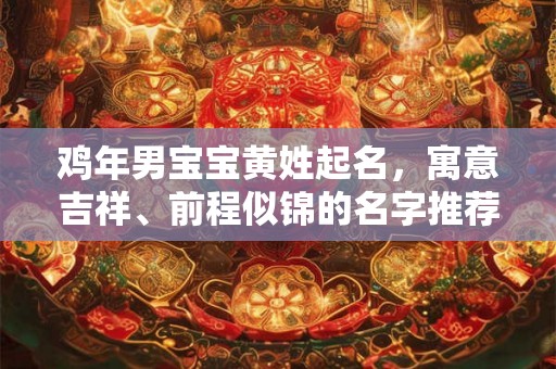鸡年男宝宝黄姓起名，寓意吉祥、前程似锦的名字推荐