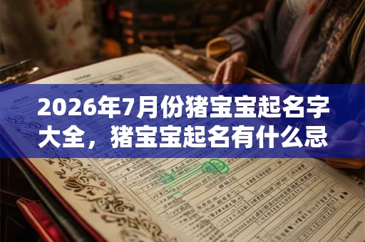 2026年7月份猪宝宝起名字大全，猪宝宝起名有什么忌讳？